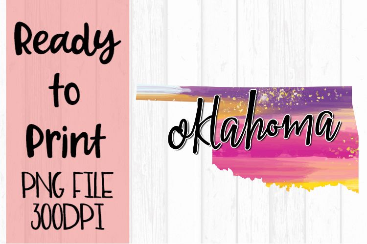Oklahoma Painted States Ready to Print example image 1