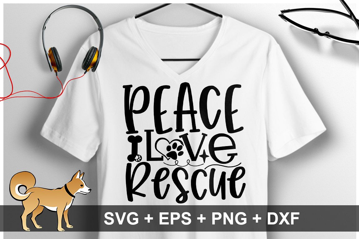 Peace Love Rescue SVG Design example image 1