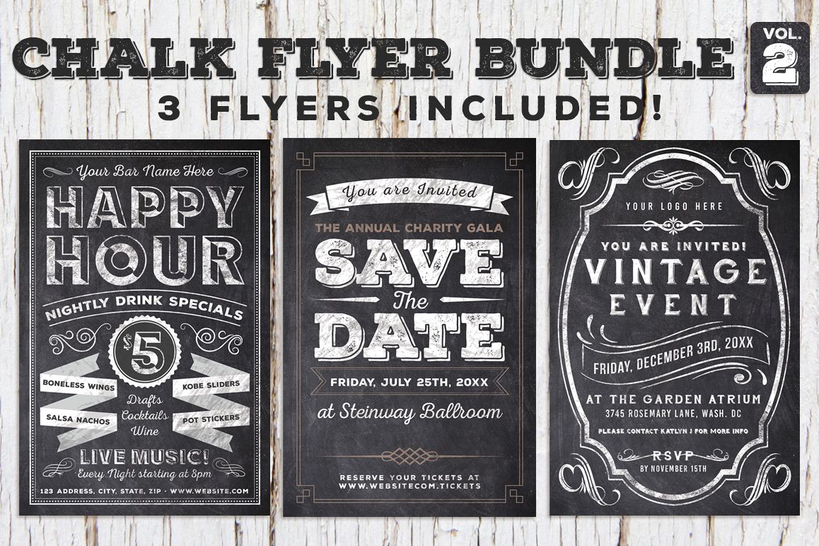 Chalk Flyer Bundle Vol. 2 60 off example image 1