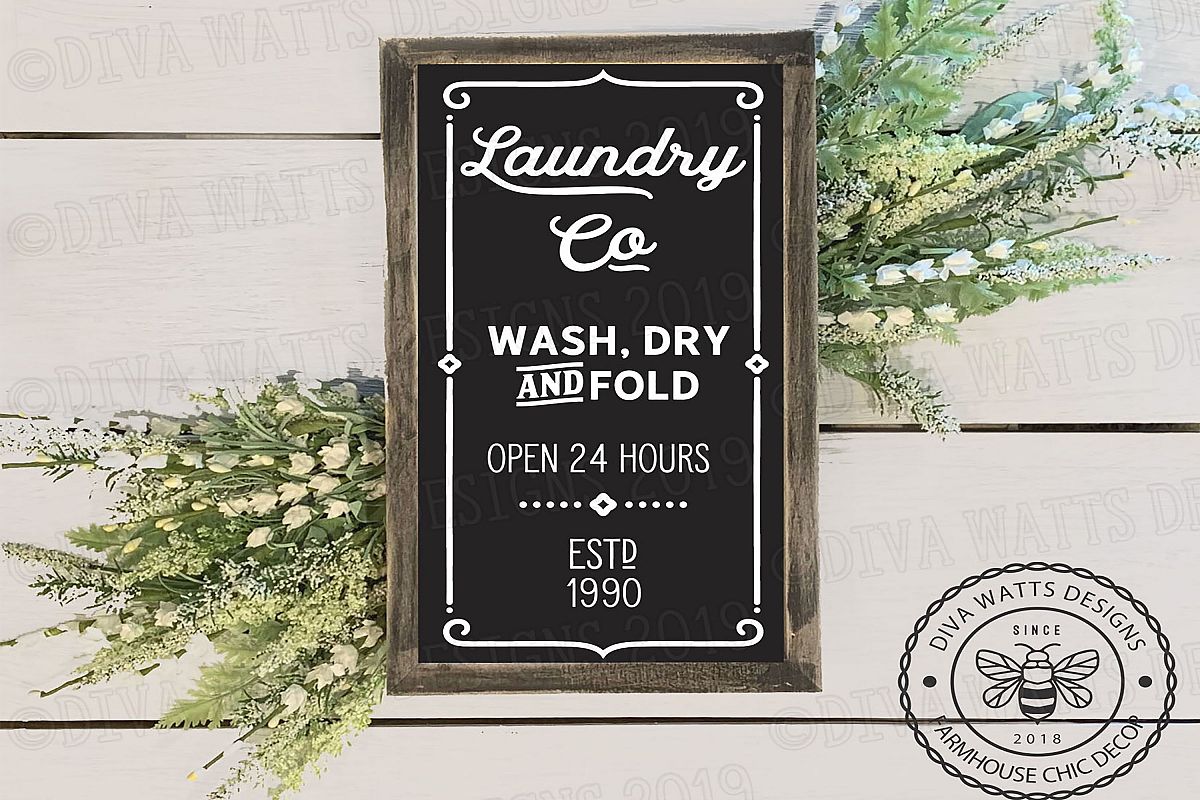Farmhouse Vertical Laundry Room Cutting File for Sign example image 1