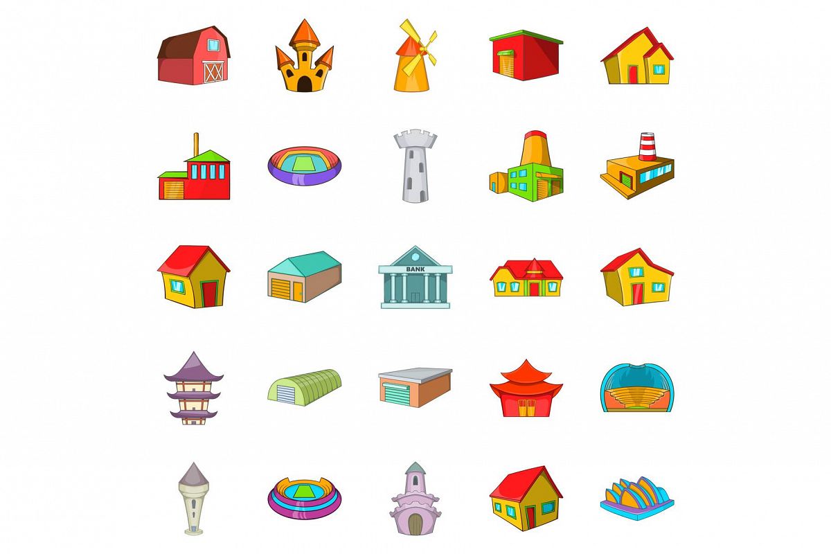 Frame icons set, cartoon style example image 1