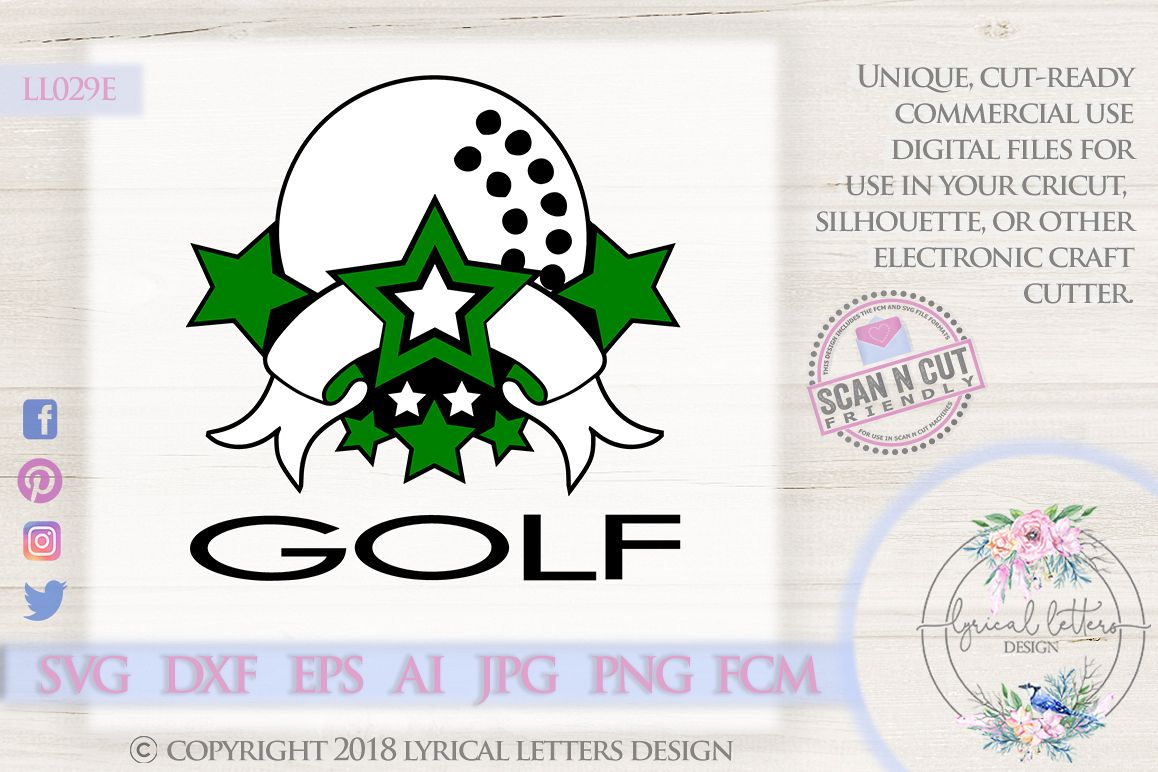 Golf Sports Banner with Stars SVG DXF FCM LL029E example image 1