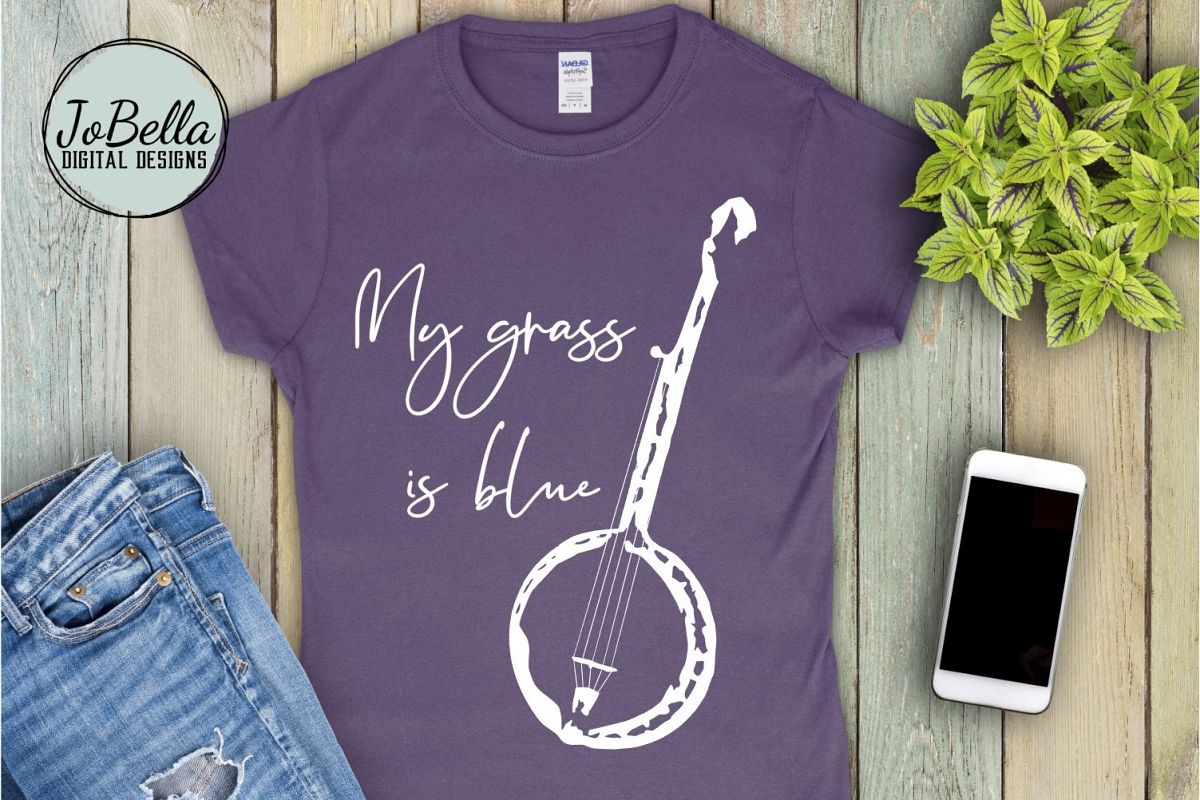 Bluegrass Grunge Banjo SVG and Printable Hand Drawn Design example image 1