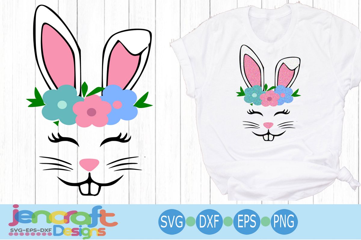 Bunny face svg, Floral Easter SVG EPS DXF cut file (198974 ...