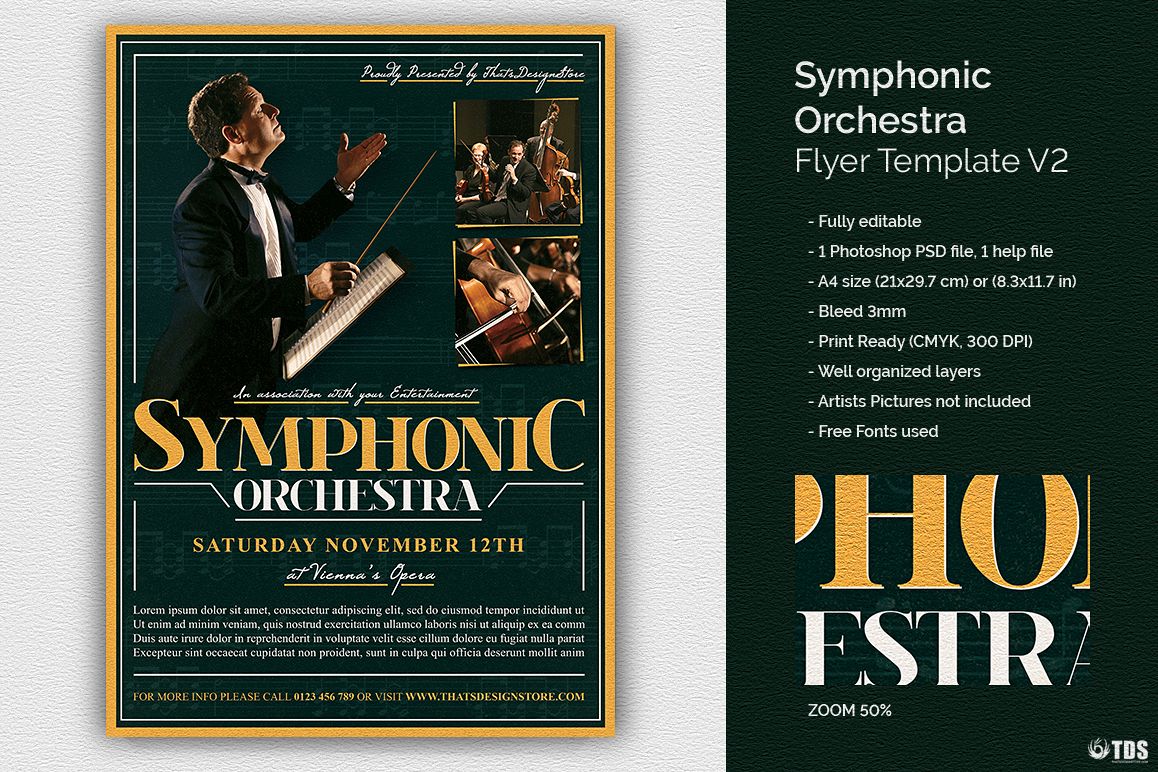 Symphonic Orchestra Flyer Template V2 example image 1