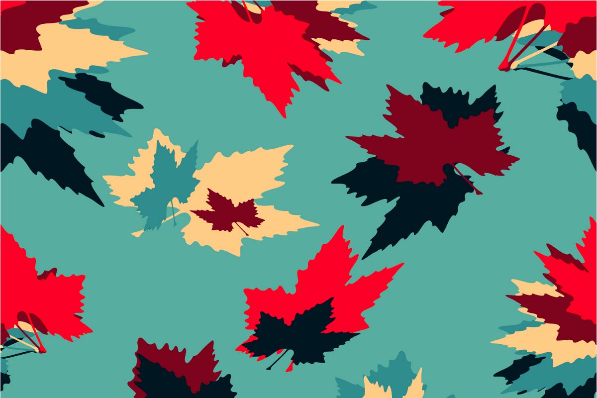 Maple leaves. Seamless pattern. example image 1