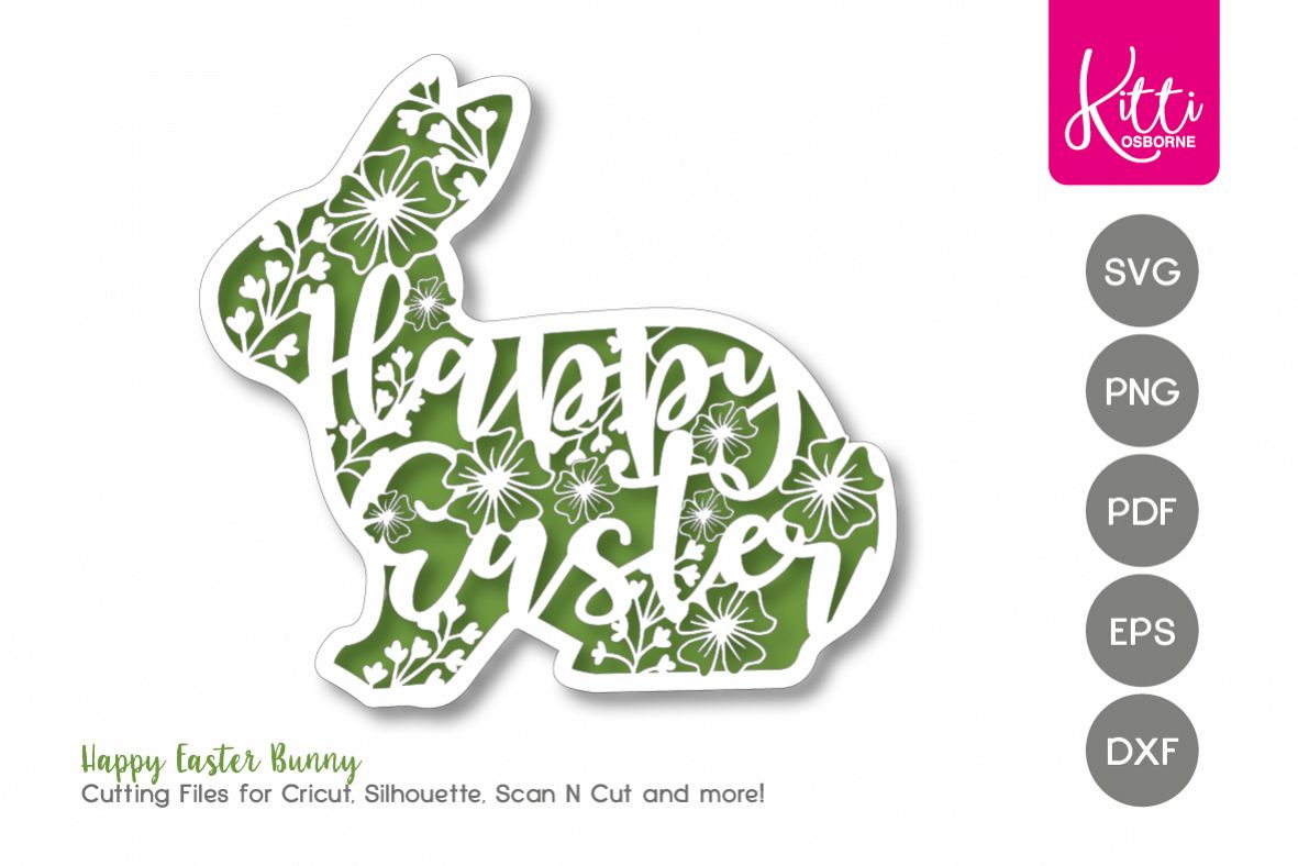 Happy Easter Papercut Frame example image 1