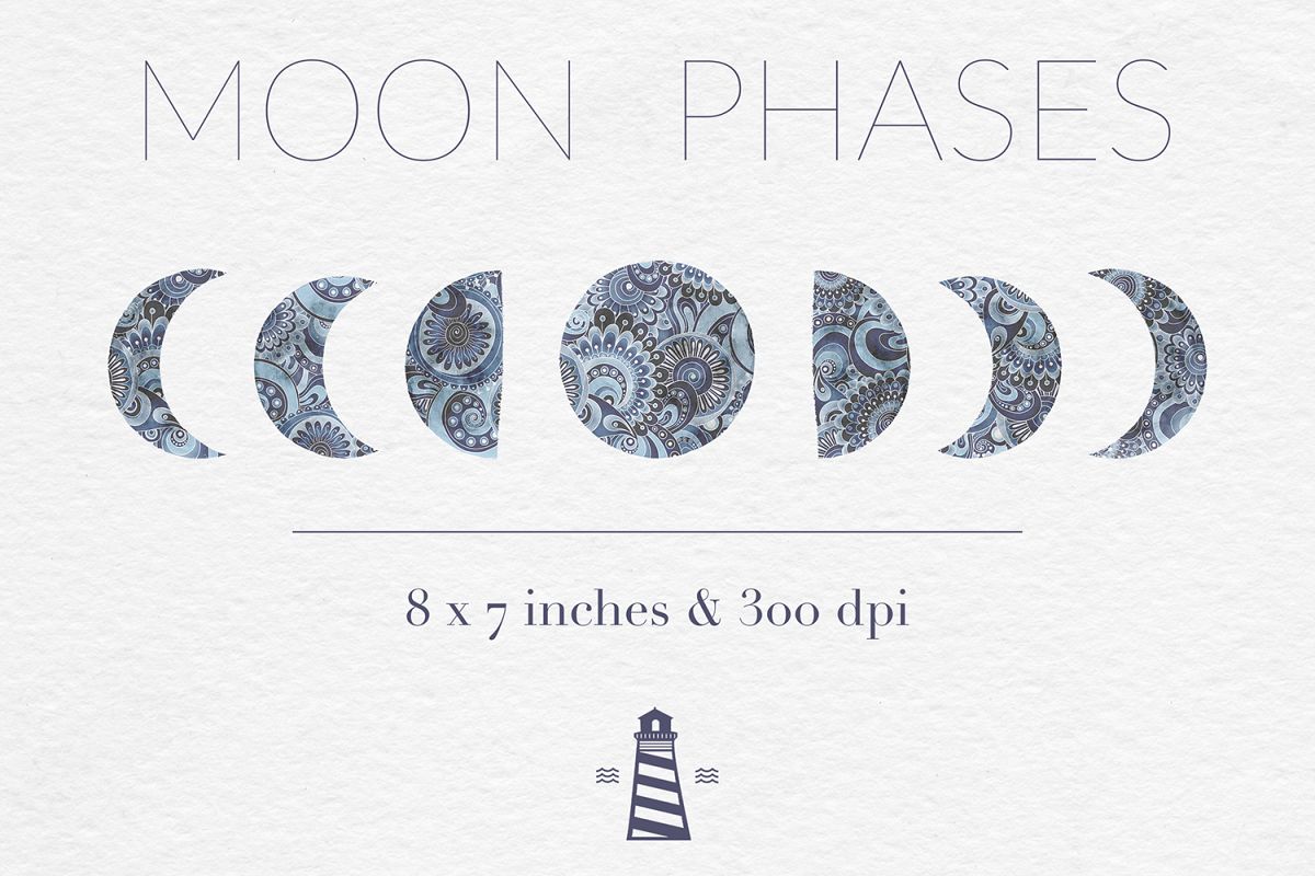 Download Moon Phases Clipart, Lunar Graphics (121104) | Decorations ...