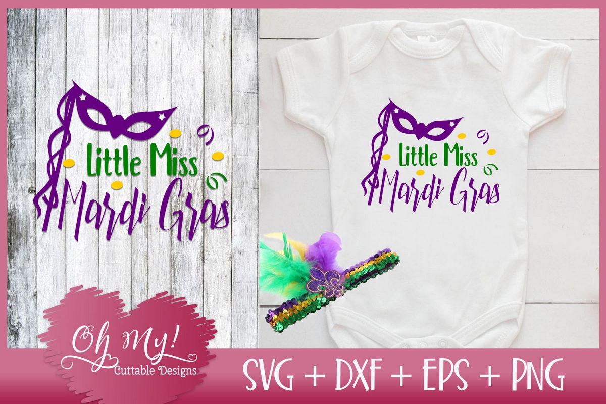 Little Miss Mardi Gras - SVG EPS DXF Cutting File example image 1