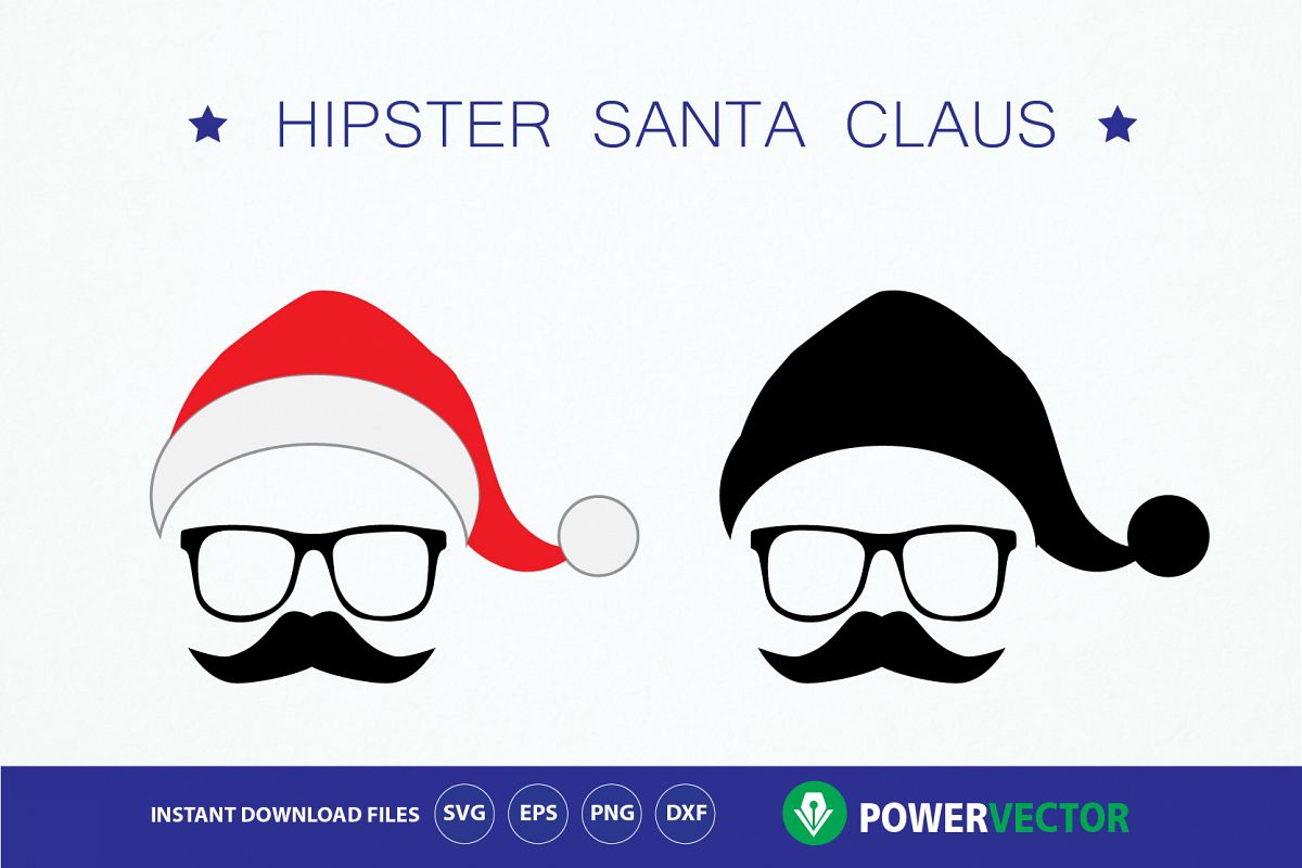 Download Hipster Santa Claus Vector Clip art - Svg, Dxf, Eps, Png