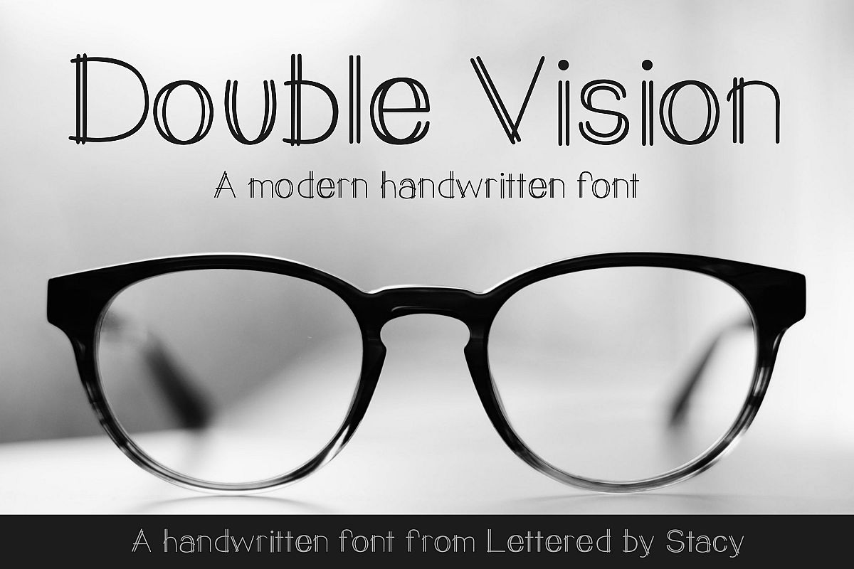 Double Vision- A modern handwritten print font example image 1