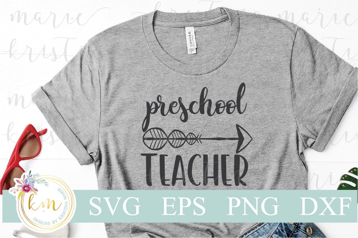 Preschool Teacher Cut File Set example image 1