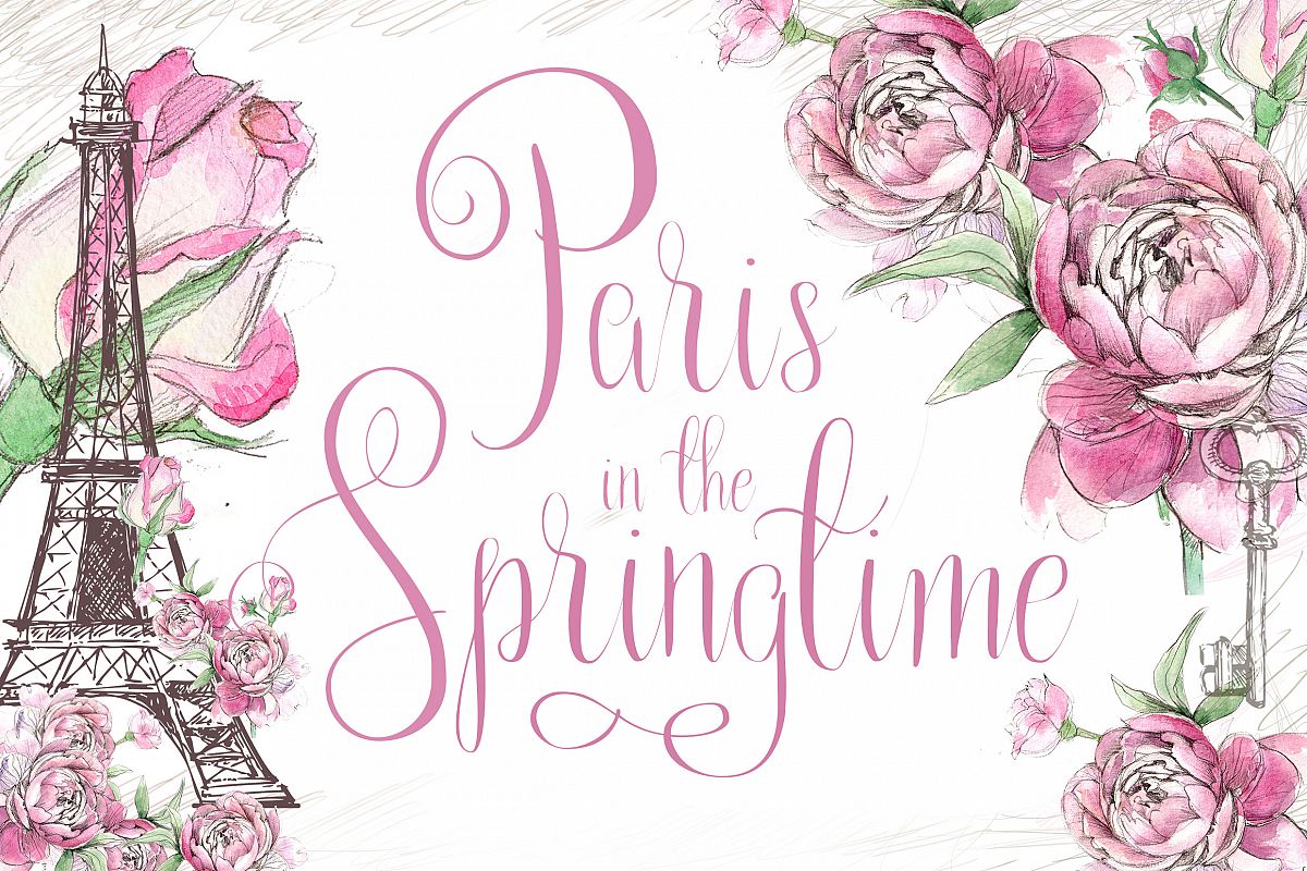 Paris in the Springtime Script Font example image 1