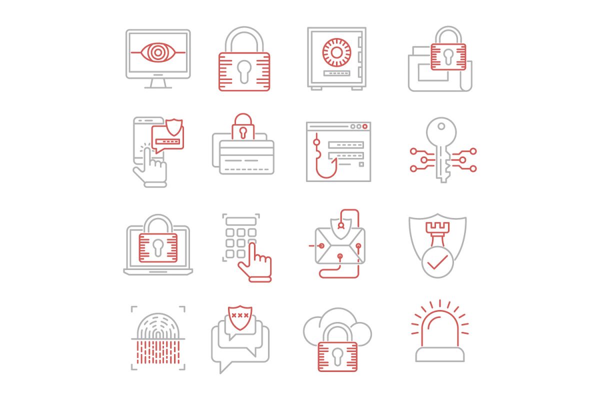 Security icons set example image 1