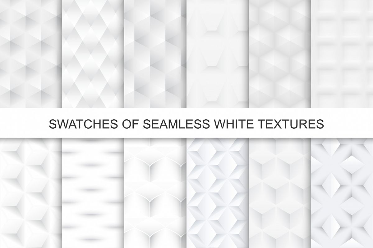 Swatches of seamless white textures. example image 1