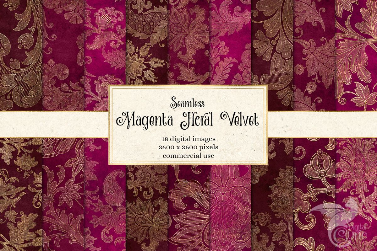 Magenta Velvet Digital Paper example image 1
