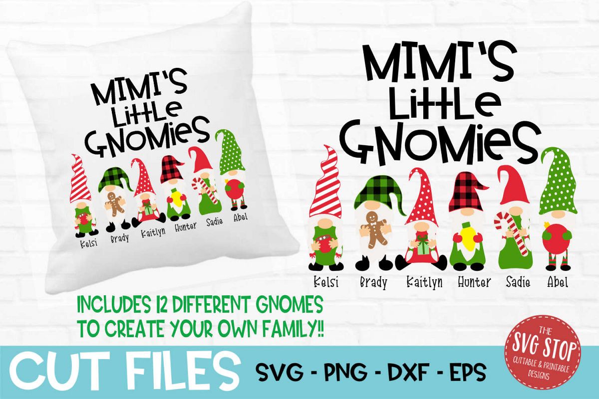 Mimi's Little Gnomies Christmas SVG, PNG, DXF, EPS example image 1