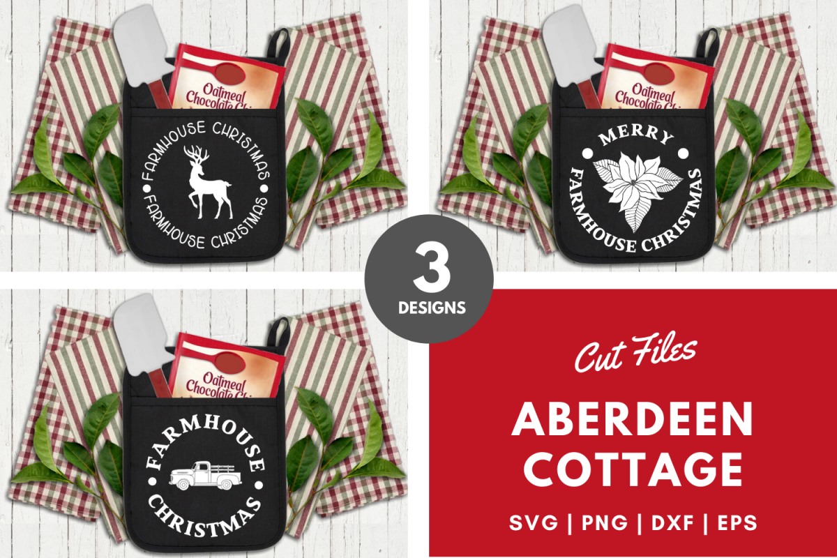 Farmhouse Christmas Kitchen Pot Holders Bundle 2 - SVGs example image 1
