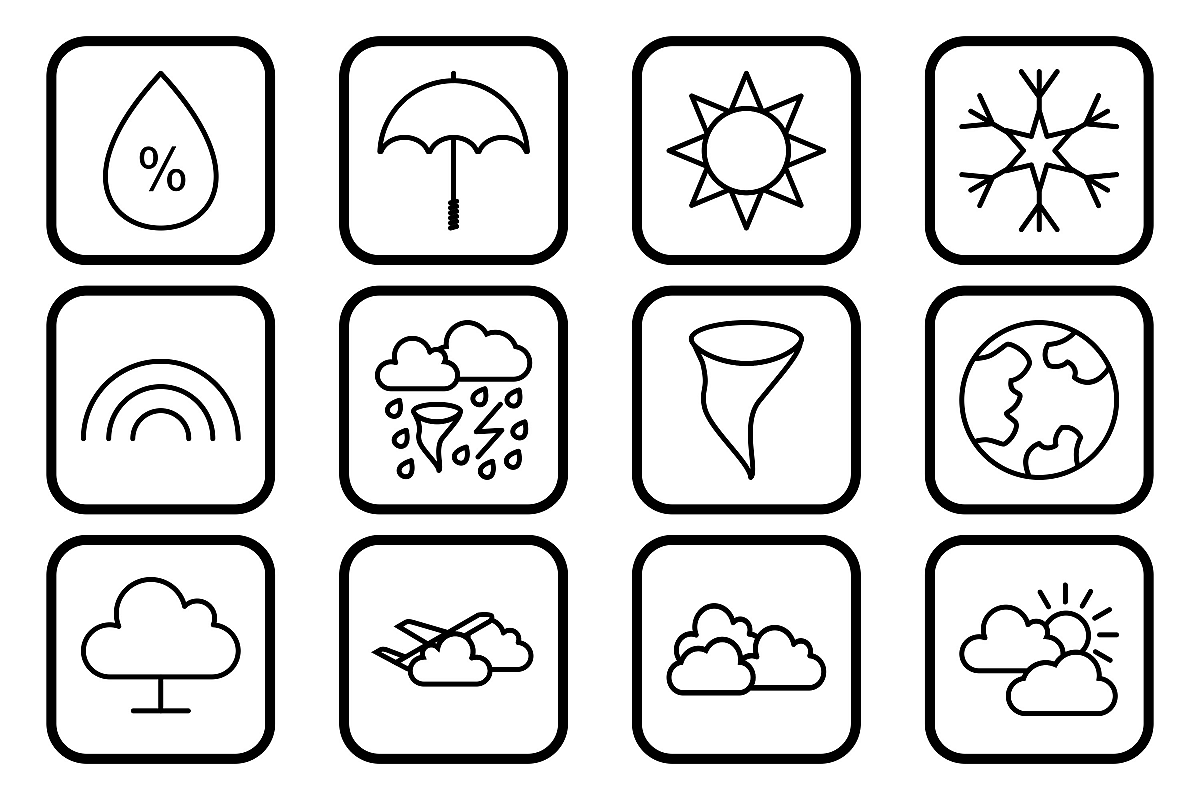 Set Of Weather And Season Icons example image 1