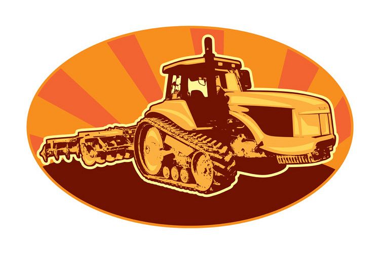 tractor mechanical digger excavator retro example image 1