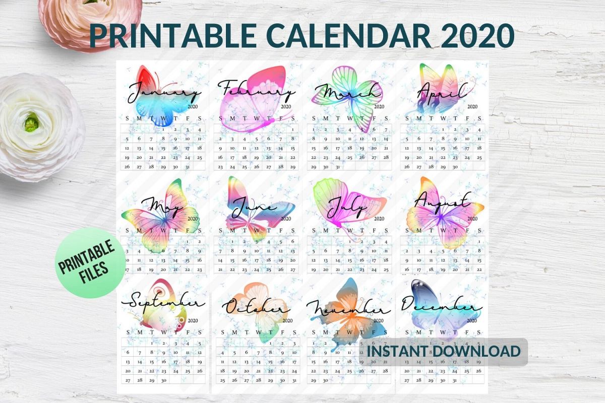 Desk Calendar 2020 Template Calendar 2020 Printable