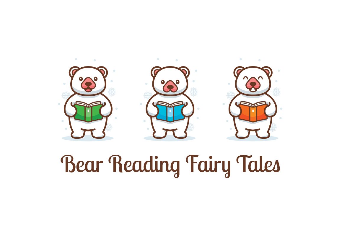 Bear reading fairy tales clipart example image 1