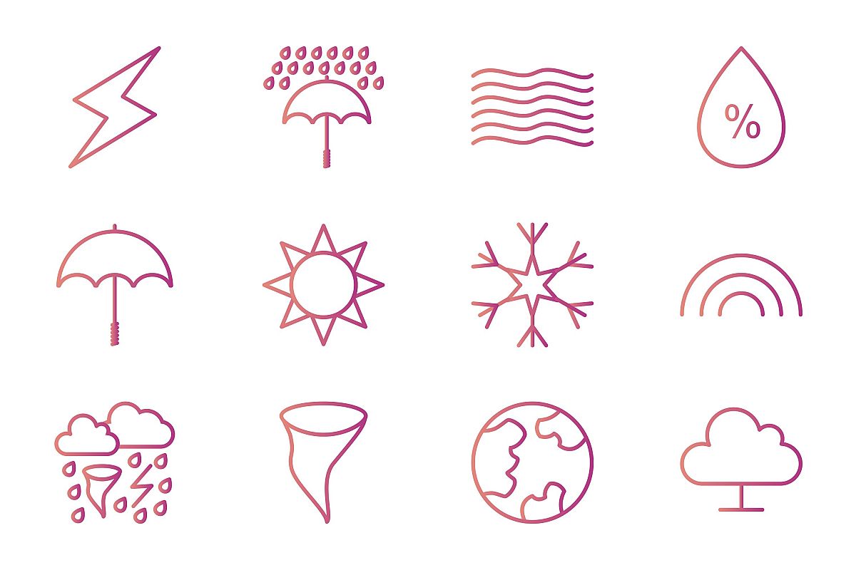 Set Of Weather And Season Icons example image 1