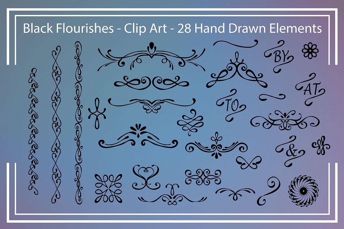 Black Flourishes - Clipart example image 1