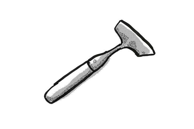 push hoe Garden Tool Cartoon Retro Drawing example image 1