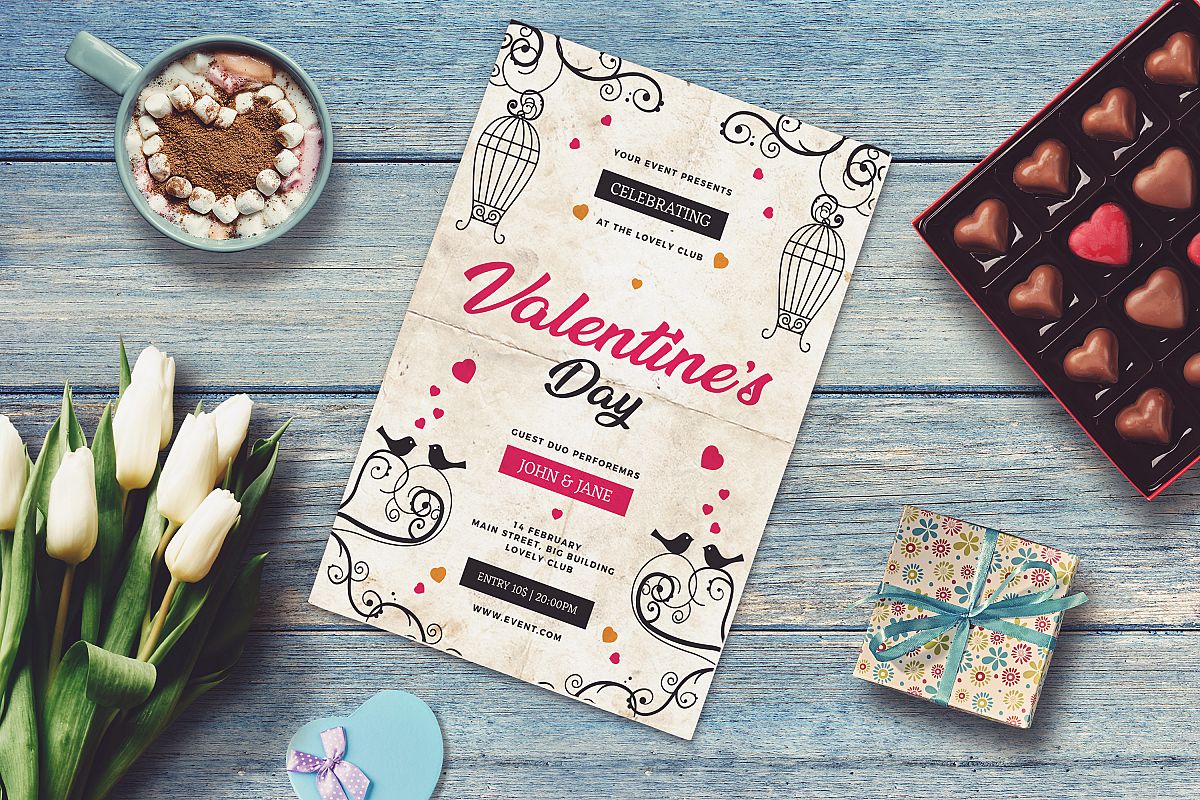 Valentine Invitation Card Mock-up #1 example image 1