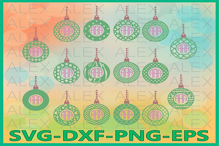 Ball Monogram Svg, Christmas Balls Monogram png, Xmas svg example image 1