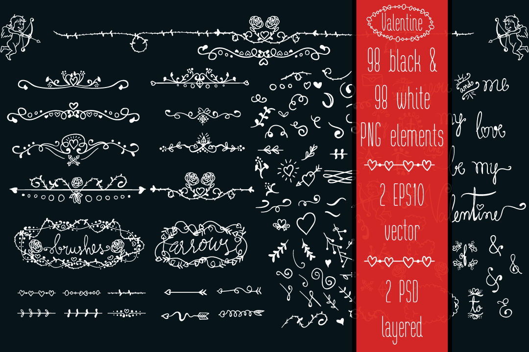 Valentine Wedding Love Doodles example image 1