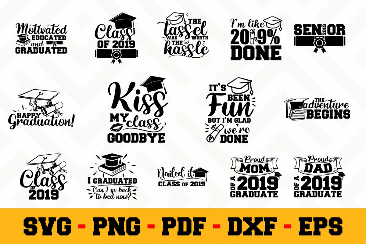 Graduation 14 Designs Pack | Graduation SVG Bundle example image 1