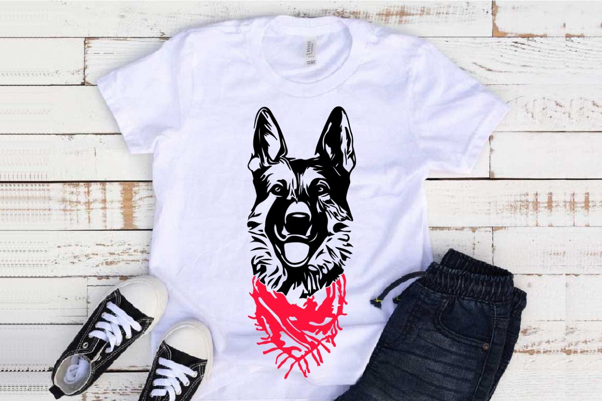 German shepherd dog head Scarf svg 4th July Breed K-9 1275s example image 1