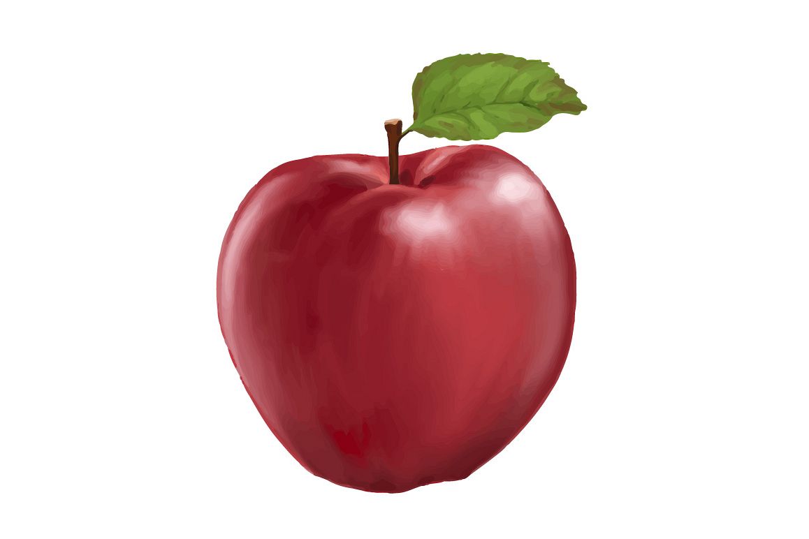 realistic apple hand painting vector (140877) Illustrations Design