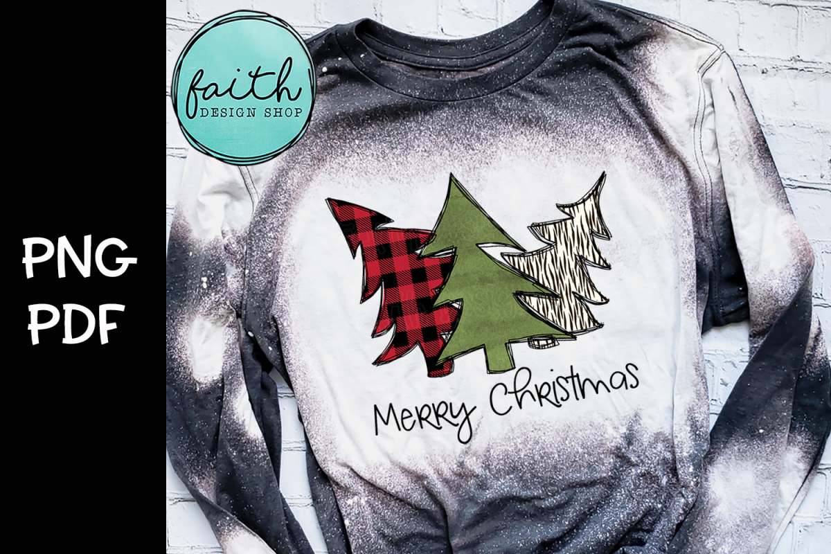 Merry Christmas Trees, buffalo plaid, zebra print example image 1