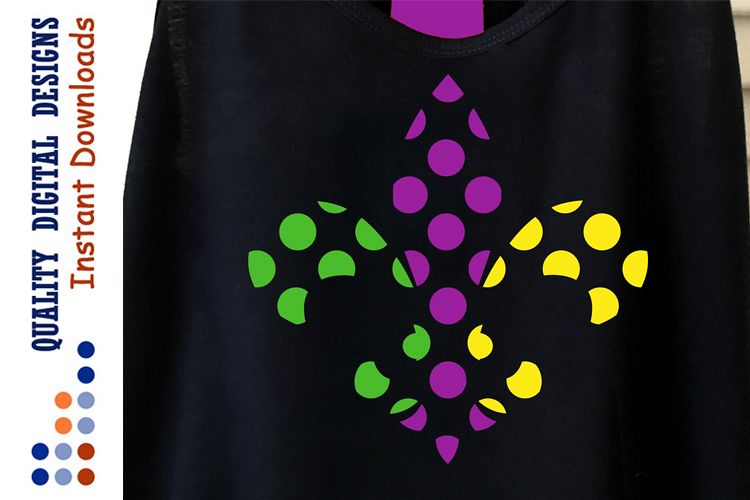 Mardi Gras Fleur De Lis svg Dots example image 1