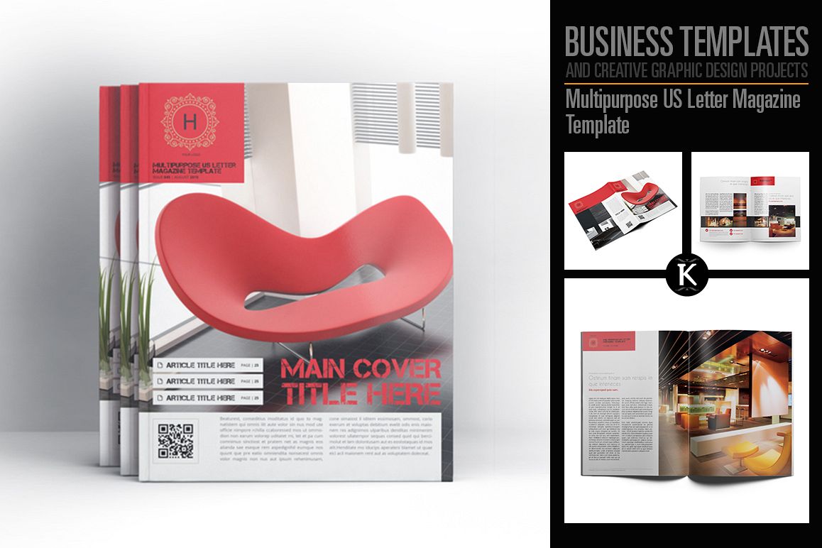 Multipurpose US Letter Magazine Template example image 1