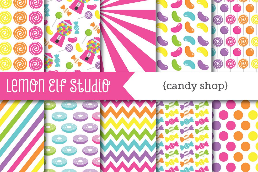 Candy Shop-Digital Paper (LES.CL05B) example image 1