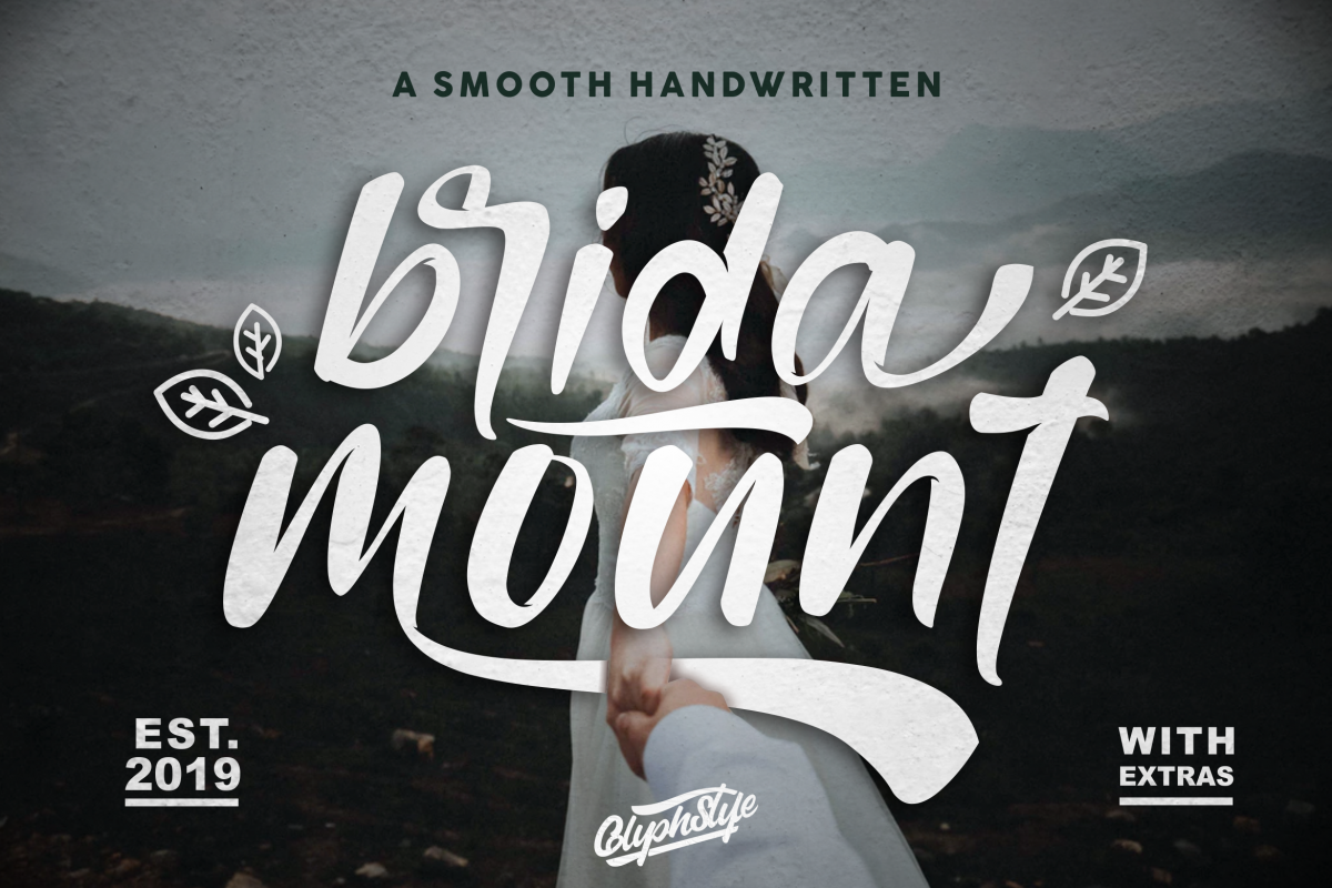 bridamount - a Smooth Handwritten font with extras example image 1
