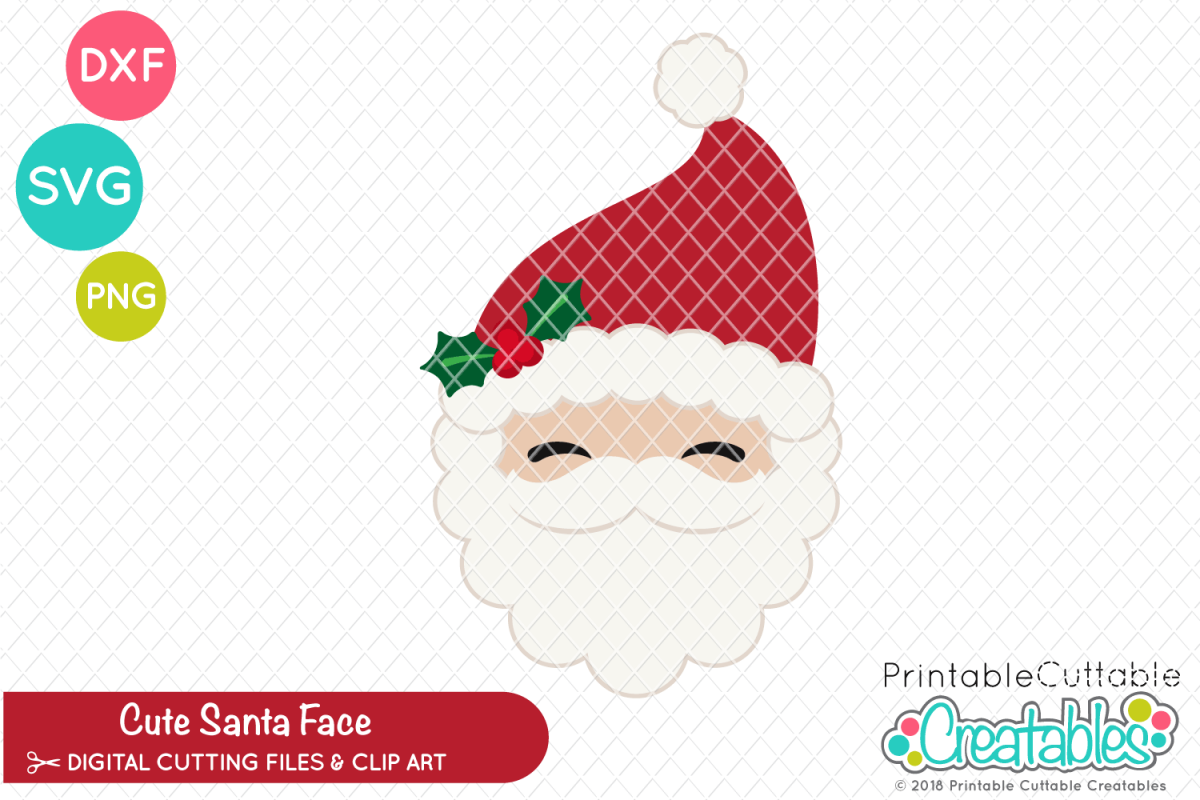 Cute Santa Claus Face SVG (140051) | Scrapbooking | Design Bundles