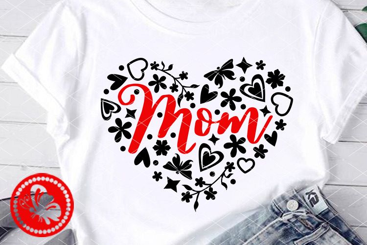 Download Mom svg clip art Zentangle png Heart flowers print T shirt