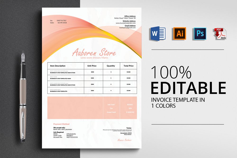 Invoice Template example image 1