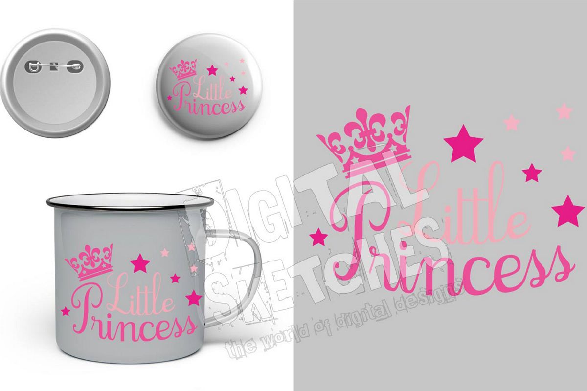 Crown Little Princess Cut File Vector Graphics Illustration example image 1