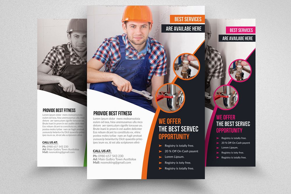 Handyman & Plumber Flyer example image 1