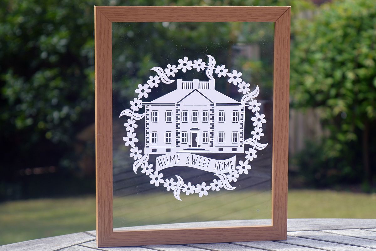 Home Sweet Home Paper Cut SVG DXF EPS Files example image 1