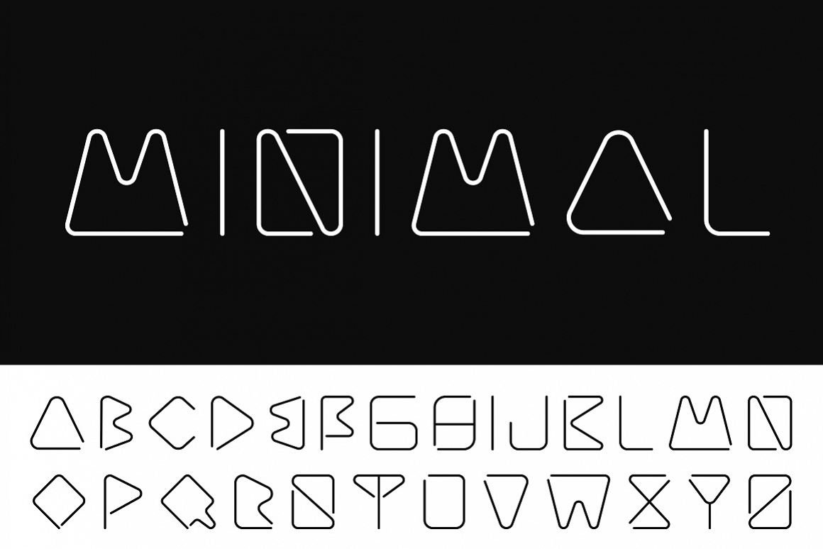 Creative minimalistic font. B&W example image 1