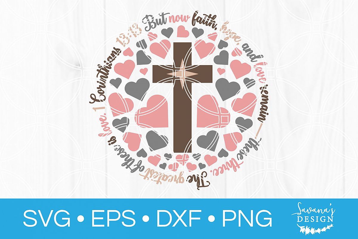 1 Corinthians 13 13 Plate SVG Christmas SVG Serving Plate example image 1