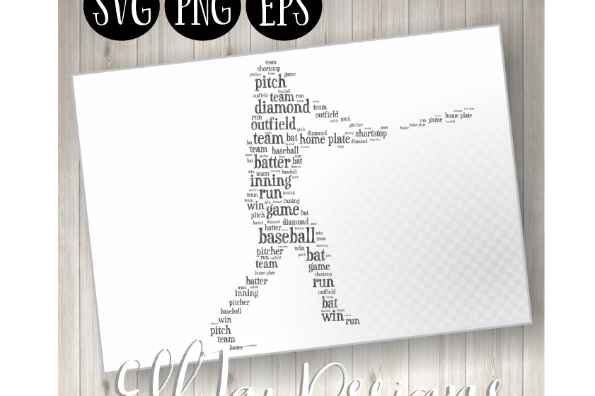 Baseball Player Word Art example image 1