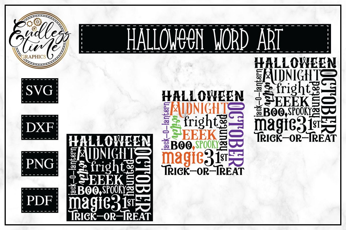 Download Halloween Word Art SVG For Trick or Treat Bags (135882 ...